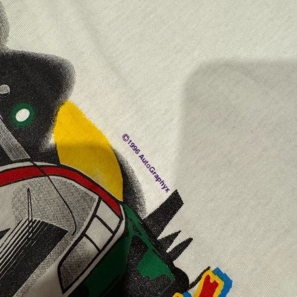 Vintage 1996 White Racing Graphic T-Shirt - Picture 2 of 4